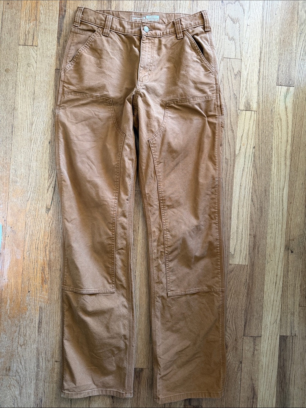 Carhartt Double Knee Duck Canvas Work Wear Carpenter Pants Hamilton Brown 32x36